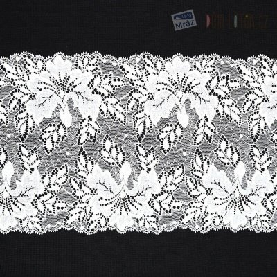Elastická krajka bílá, 175 mm – Zboží Dáma