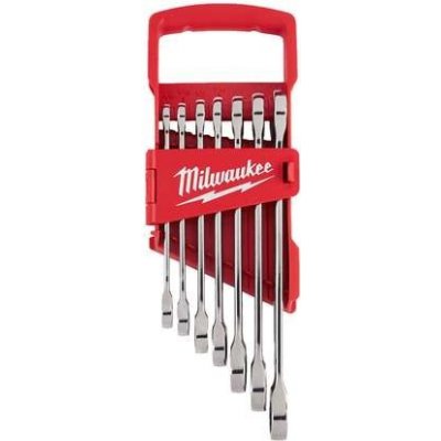 Milwaukee 4932464995 Očkoploché ráčnové klíče 3/8 ÷ 3/4" MAX BITE™, palcové. Sada 7 dílů v pořadači – Zboží Mobilmania