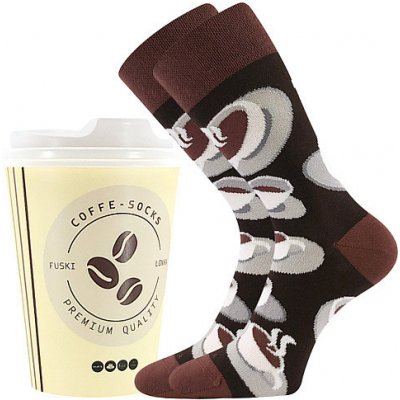 Dospělé ponožky Coffee To Go hnědá tmavá