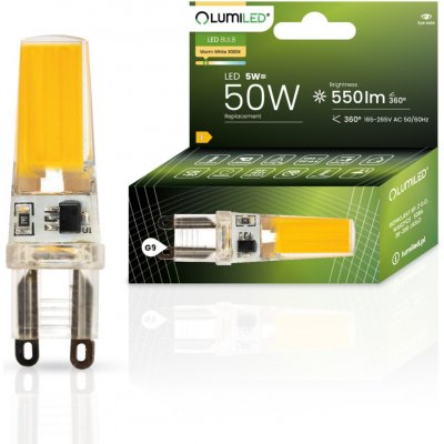 Lumiled LED žárovka LED G9 corn 5W = 60W 550lm 3000K Teplá bílá 360° COB – Hledejceny.cz