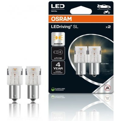 OSRAM LED 12V P21W BA15s oranžová (2ks) Duo-blister – Hledejceny.cz