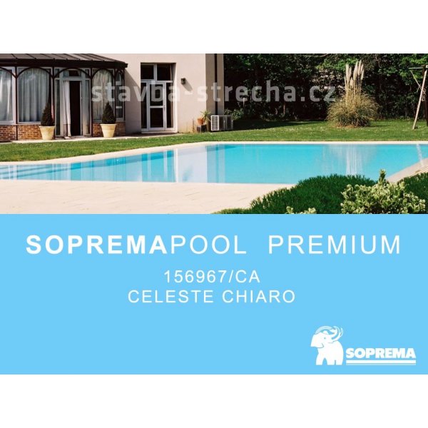 Bazénová fólie SOPREMAPOOL Bazénová PVC fólie, PREMIUM Celeste Chiaro 1,65 x 25 m