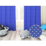 Biante Dětský dekorační závěs Leona LN-022 Bílé puntíky na sytě modrém 130x240 cm – Zboží Mobilmania