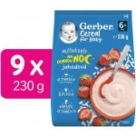 Gerber Cereal for Baby Mléčná kaše na dobrou noc jahodová 9 x 230 g – Zboží Dáma