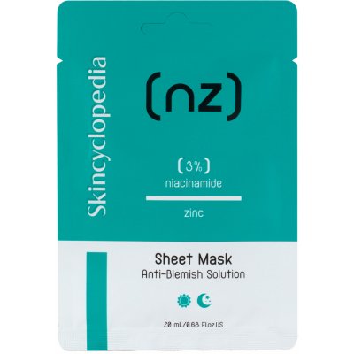 Skincyclopedia Sheet Mask Niacinamide 3% Zinc Pleťová maska proti nedokonalostem 1 ks / 20 ml