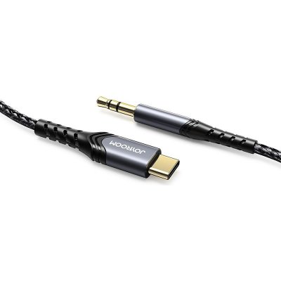 Joyroom stereo audio AUX cable 3,5 mm mini jack - USB Type C pro smartphone 2 m černá (SY-A03) – Zboží Mobilmania
