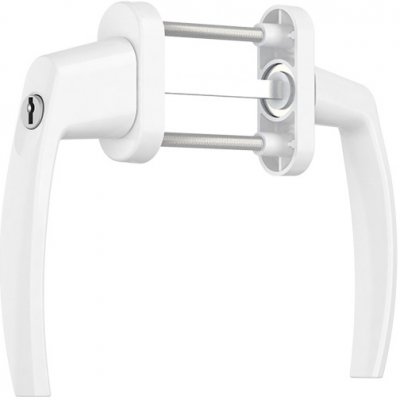 ROTO Balkonový set uzamykatelných klik včetně rozetek VICTORY Barva: Bílá RAL 9010 – Zboží Mobilmania