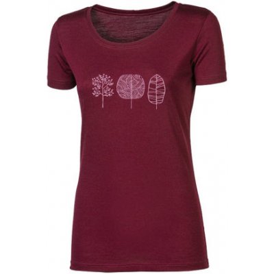 Progress VINKA TREES dámské merino triko vínový melír – Sleviste.cz