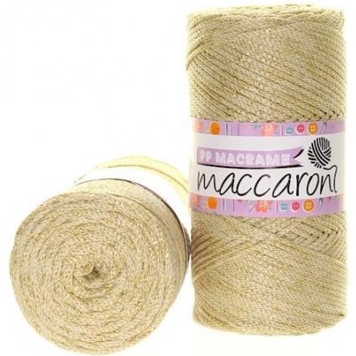 Maccaroni PP Macrame s lurexem krémová 017G – Zboží Dáma