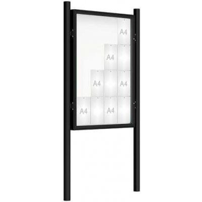 PROCITY Venkovní vitrína model 2000 16 x A4, černá, včetně sloupků | Zboží Auto
