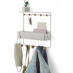 Umbra, Závěsná police s háčky Estique bílá – Sleviste.cz