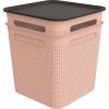 Úložný box Rotho Brisen box s víkem set 2x 18L růžová