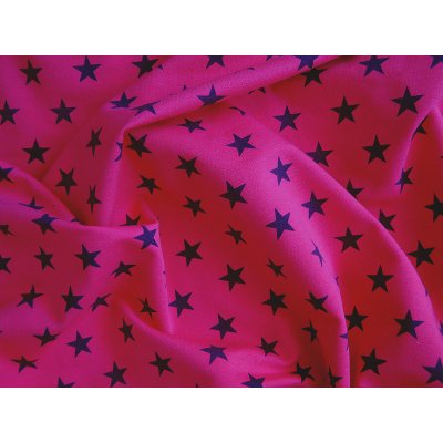 Výplněk nepočesaný 240 g - Tmavě šedé hvězdy na sytě růžové – Hledejceny.cz