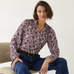 Blancheporte košilová halenka s boho vzorem režná/purpurová – Hledejceny.cz