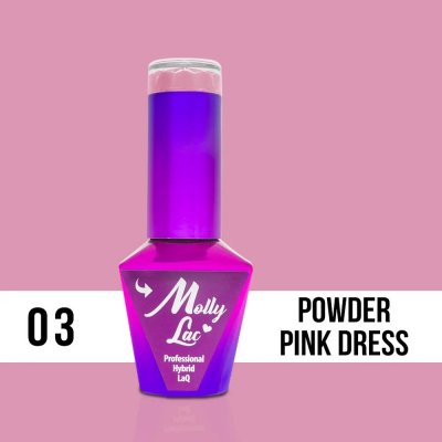 Molly Lac UV/LED gel lak Glamour Woman Powder Pink Dress 03 10 ml