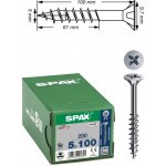 SPAX vruty 5x100mm Pz zápustná hlava, částečný závit, pozink – Hledejceny.cz
