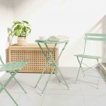 OMAXI 843036 Bistro stolek Světle mátová Ø50x71 cm Práškově lakovaná ocel – Hledejceny.cz