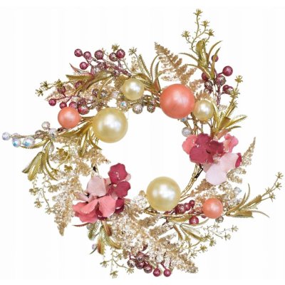 DOMMIO Vánoční věnec třpytivý růžový 35 cm – Hledejceny.cz