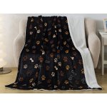 Xpose Mikroplyš deka TLAPIČKY s beránkem černá 140x200 – Sleviste.cz