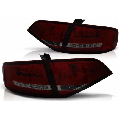 Zadní světla, světlomety, lampy Audi A4 B8 sedan, 2008-2011, LED bar, červené, kouřové – Hledejceny.cz