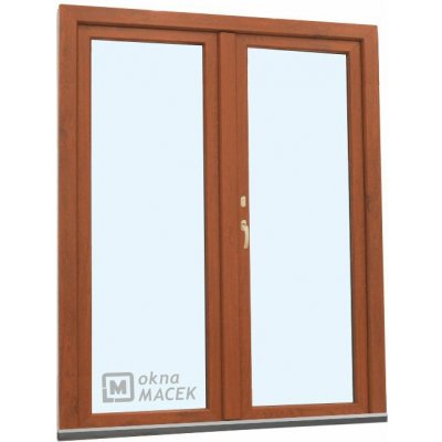Kömmerling balkonové dveře 70 AD O+OS klapačka levé zlatý dub/zlatý dub 150 x 210 cm oboustranná klika + FAB + hliníkový práh – Hledejceny.cz