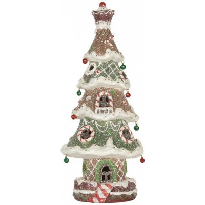Clayre & Eef Dekorace perníkový stromek Gingerbread Tree LED - 15*12*36 cm / 3*AAA – Hledejceny.cz