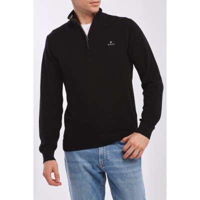 Gant Cotton Pique Half Zip černá – Zbozi.Blesk.cz