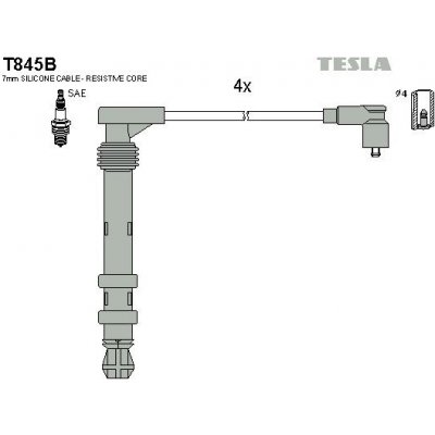 Sada kabelů pro zapalování TESLA T845B – Hledejceny.cz