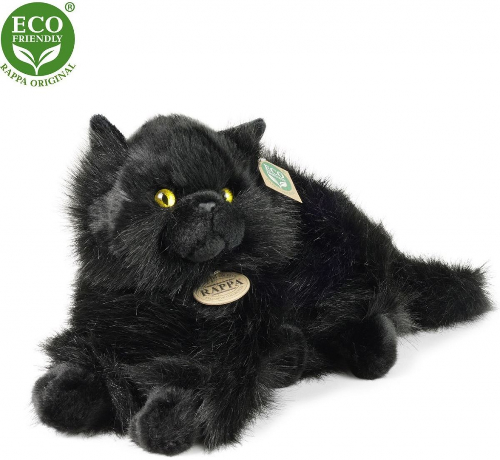 Eco-Friendly kočka černá ležící 30 cm