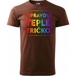 Sablio tričko s potiskem Opravdu teplé tričko hnědé