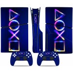 Polep na konzoli - PS5 SLIM diskovou verzi - Playstation symboly, TN-P5SDisc-0231 – Zboží Živě