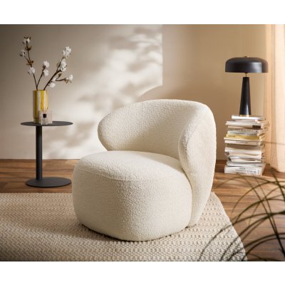 Delife Pulo 80 x 80 cm bouclé bílá – Zbozi.Blesk.cz