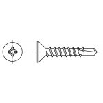 PROFISTYL DIN 7504P šroub samovrtný se zapuštěnou hlavou PHILLIPS pozink Varianta: DIN 7504P šroub samovrtný zápustná hlava křížová drážka ZnB 4,2x45 – Hledejceny.cz