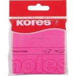 Samolepicí bloček KORES, 75 x 75 mm, neon růžový – Hledejceny.cz
