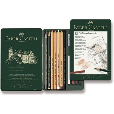 Faber-Castell 112975 Pitt Monochrome sada uměleckých výtvarných potřeb 12 ks – Zboží Živě