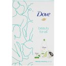 Dove Radiantly Refreshing sprchový gel 250 ml + krémová mýdlová tableta 100 g + luxusní sprchová houba dárková sada