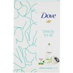 Dove Radiantly Refreshing sprchový gel 250 ml + krémová mýdlová tableta 100 g + luxusní sprchová houba dárková sada – Zbozi.Blesk.cz