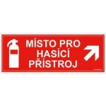 Místo pro hasící přístroj - bezpečnostní tabulka, samolepka 210x80 mm – Zbozi.Blesk.cz