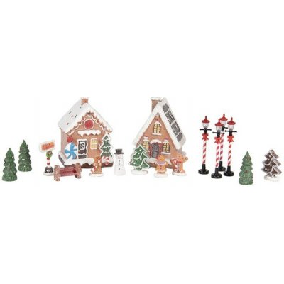 Clayre & Eef 17ks perníková LED chaloupka s doplňky Gingerbread - 9*8*13 cm / 2xAAA – Hledejceny.cz