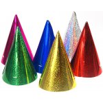 PartyDeco Párty čepička holografická červená 1ks – Zboží Dáma
