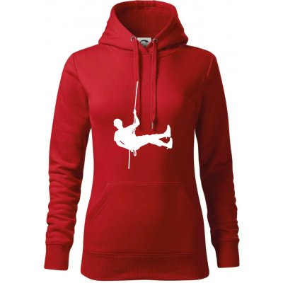 Visící horolezec mikina dámská Cape s kapucí Červená – Zboží Dáma