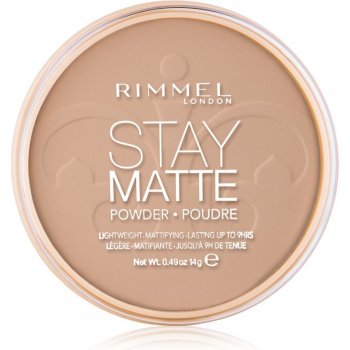 Rimmel London Stay Matte dlouhotrvající kompaktní pudr 010 Warm Honey 14 g