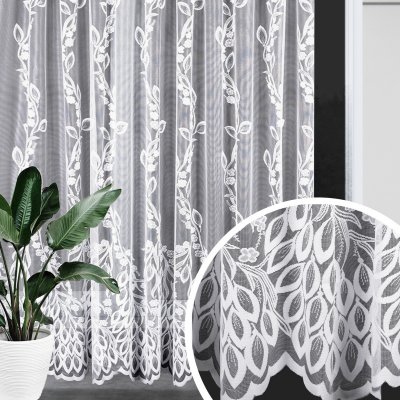 Ervi žakárová záclona bílá 7169, metráž – Zboží Mobilmania