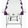 Masážní stůl a židle Vidaxl Skládací masážní stůl se 2 zónami hliník bílo-fialový