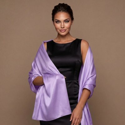 Classic Scarf fialová jednobarevná šála se saténovým leskem – Hledejceny.cz