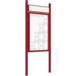 PROCITY Venkovní vitrína model 2000 16 x A4, červená, včetně sloupků a záhlaví | Zboží Auto