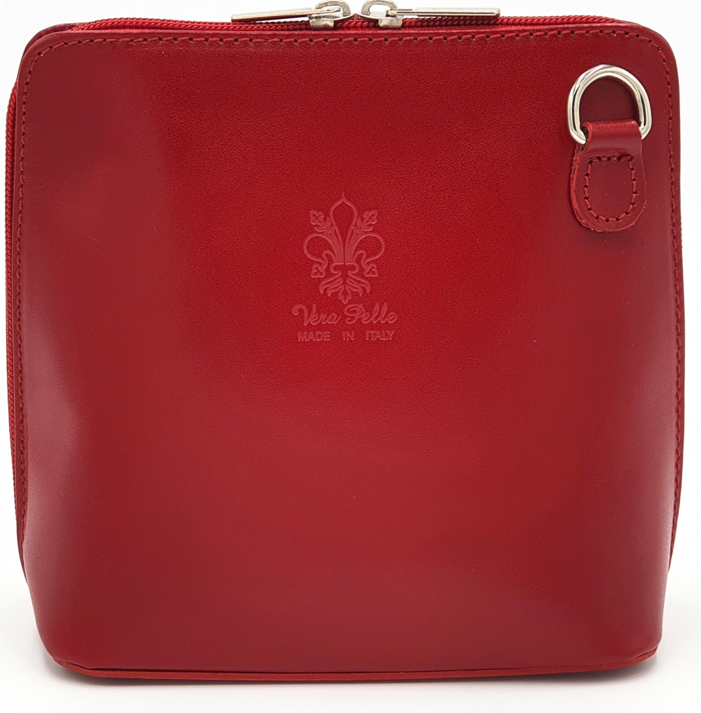 Made in Italy kožená kabelka 1112 červená