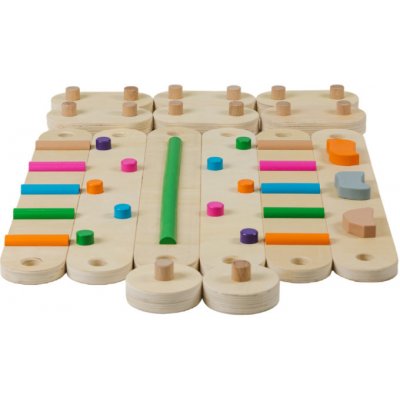 Joybex Dřevěné balanční kladiny monstessoriovské balanční pomůcky 60 x 9 x 2 cm modrá – Zboží Dáma