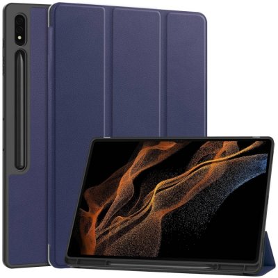 Protemio LEATHER Zaklápěcí obal pro Samsung Galaxy Tab S9 Ultra 62815 tmavomodrý – Zbozi.Blesk.cz