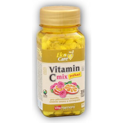 VitaHarmony Vitamin C 100 mg MIX pomeranč a malina 350 žvýkacích tablet – Hledejceny.cz